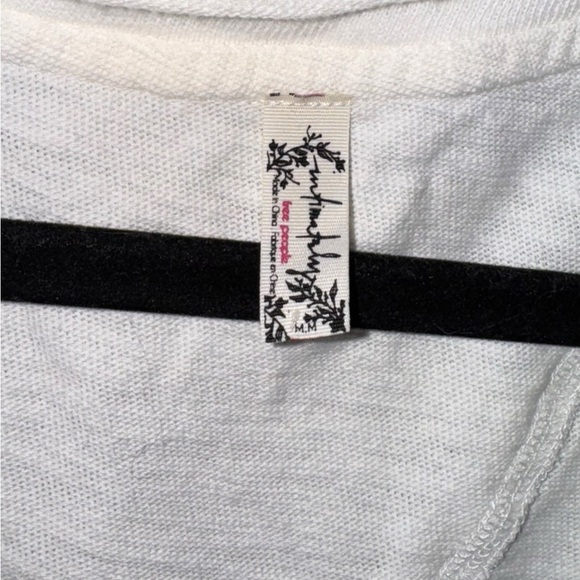 Free People Intimately Organic Cotton Pullover Ivory Size Medium - Picture 5 of 7